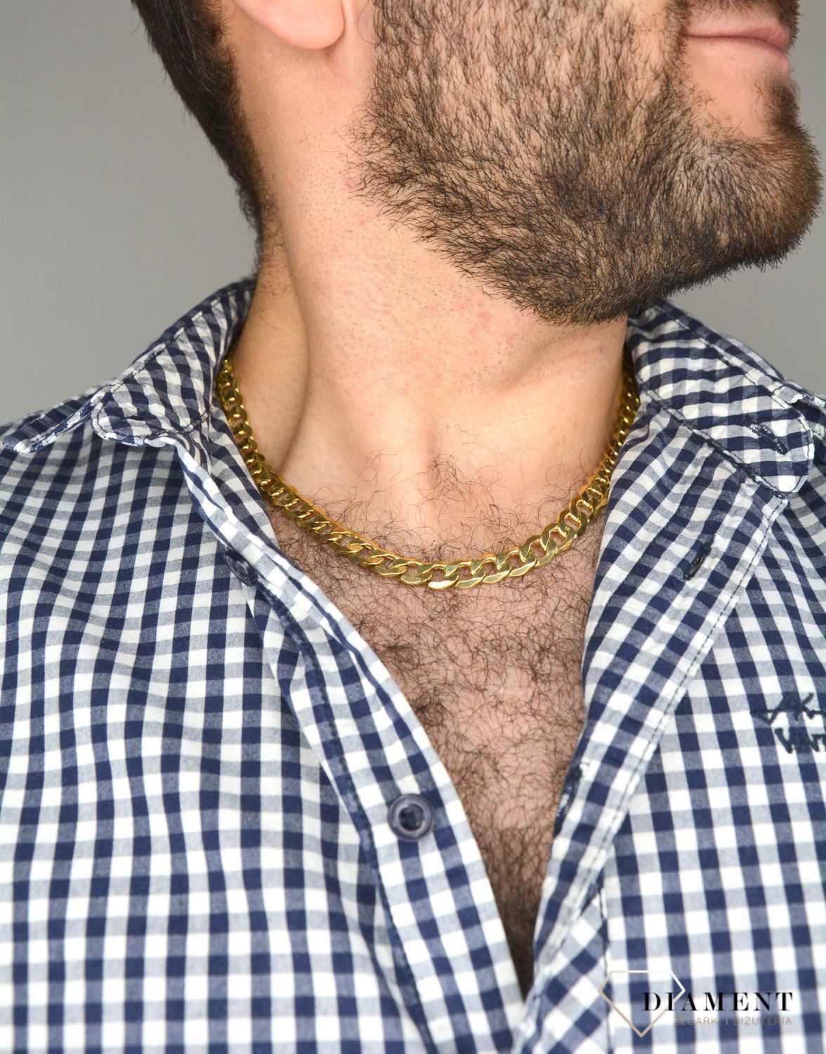 Złoty łańcuszek 585 pancerka 9 mm DIA-LAN-1117-585D 9mm  ✅ Złoty łańcuszek o splocie pancerki ✅.jpg